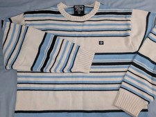 VTG Southpole Striped Knit Sweater Medium Y2K Hip Hop Streetwear
