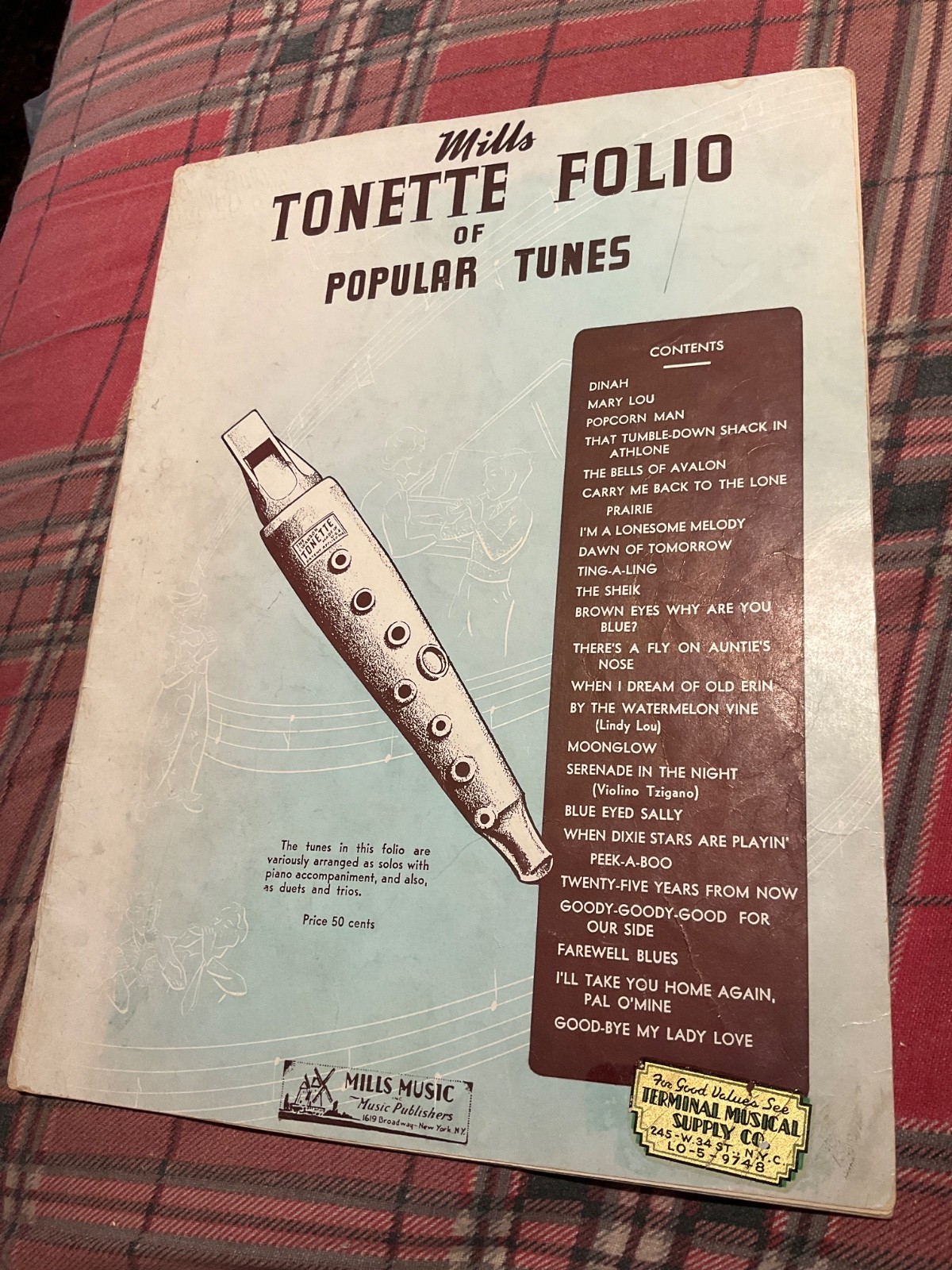 Mills Tonette Folio of Popular Tunes 1938 Sheet Music