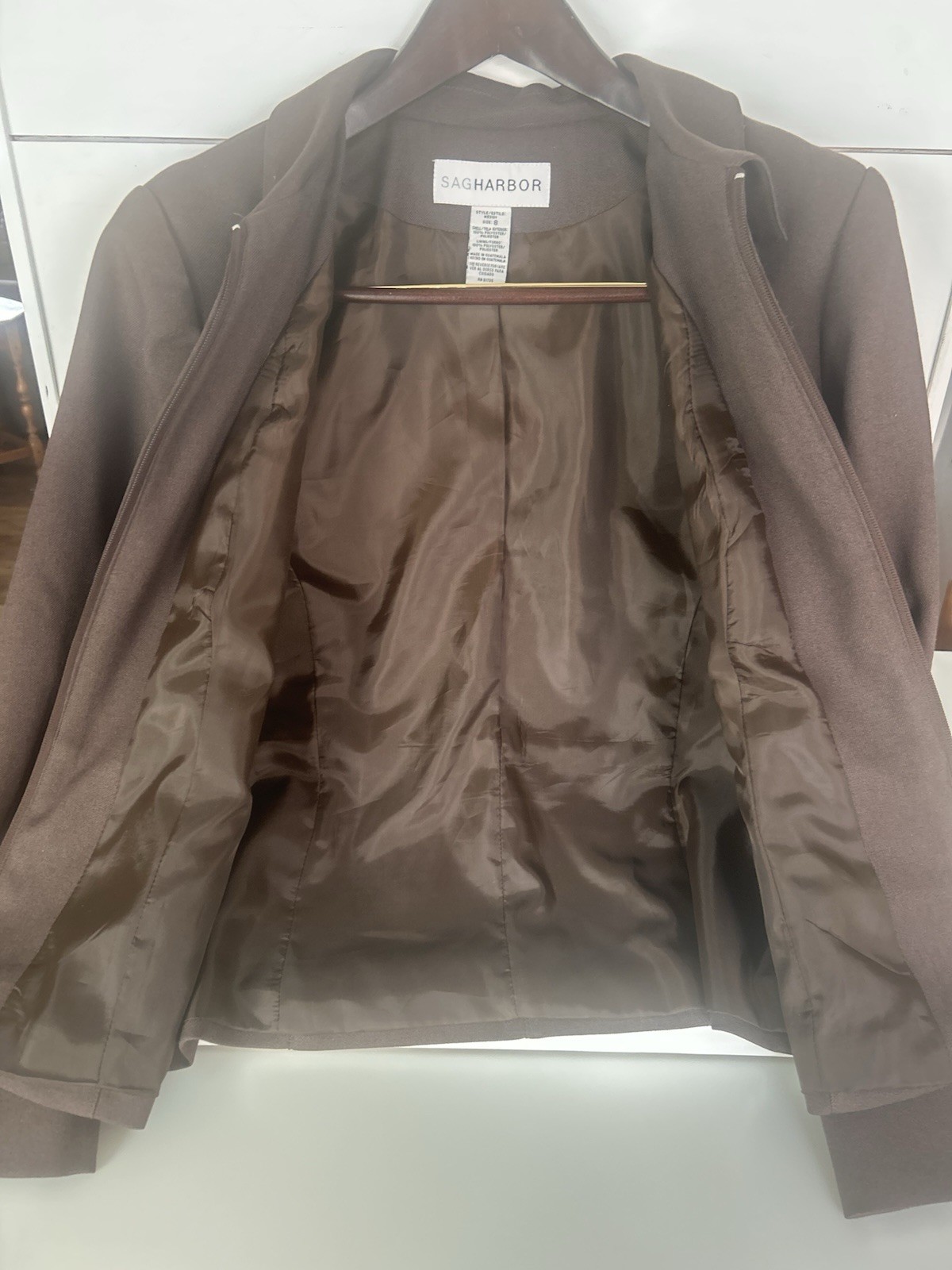 Sag Harbor classic Brown Basic Jacket Zip Front C… - image 4