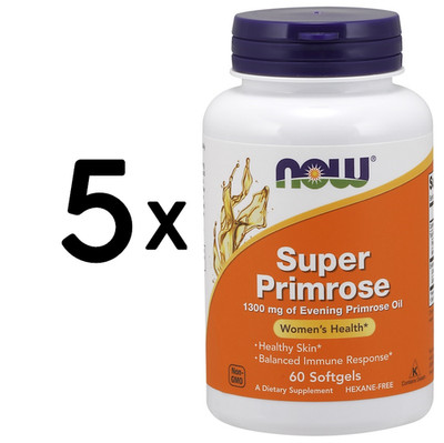 5 x NOW Foods Super Primrose, 1300mg - 60 softgels (249,83 EUR/kg)
