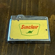 Vintage Sinclair Modern De Luxe Lighter 2 Sided Gasoline Station Dinosaur Dino
