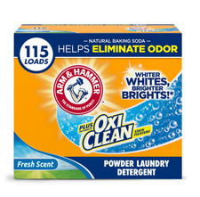 ARM  HAMMER Plus OxiClean Powder Laundry Detergent, Fresh Scent, 115 Loads