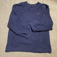 Reebok Classic Crewneck Sweatshirt Navy Blue Embroidered Logo Pullover 2000  s