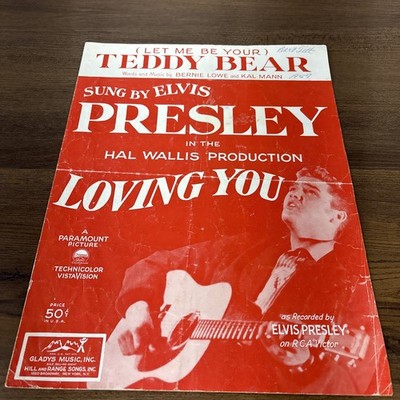 Vintage Let Me Be Your Teddy Bear Sung By Elvis Presley Sheet Music 1957