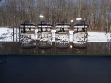Lot of 4 matching antique bail-top clear Atlas E-Z Seal pint canning jars