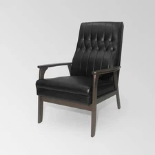 Hoye Mid Century Modern Accent Chair Black - Christopher Knight Home