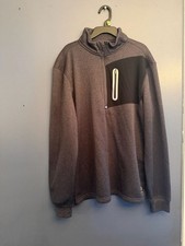 New Men's Fila Sport Gray M 1/4" Zip Pullover Fleece Top