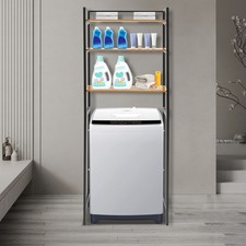 Stylish 3-Tier Freestanding Washing Machine Shelf with Ample Storage 69*30*181cm