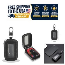 Universal Leather Car Key Fob Case Holder Remote Key Cover With Snap Hook