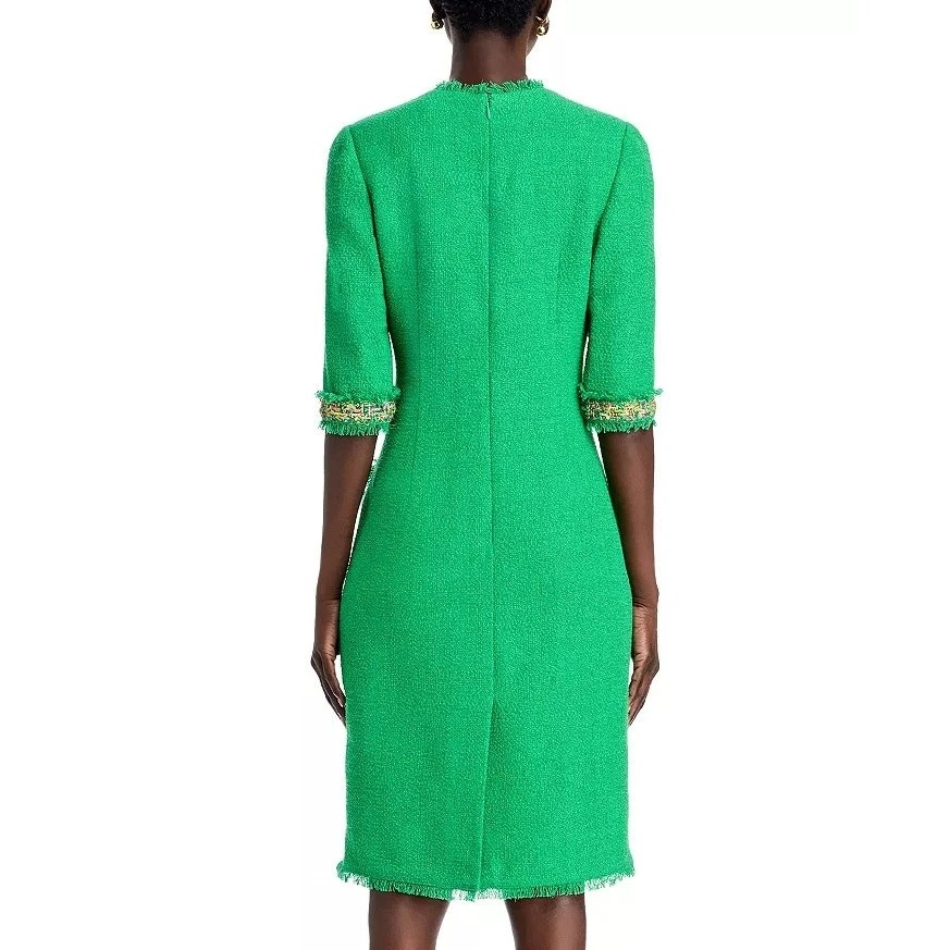 Vestido Lápiz Teri Jon por Rickie Freeman Verde Boucle/Multicolor Talla EE. UU. 8 Foto 4 de 4