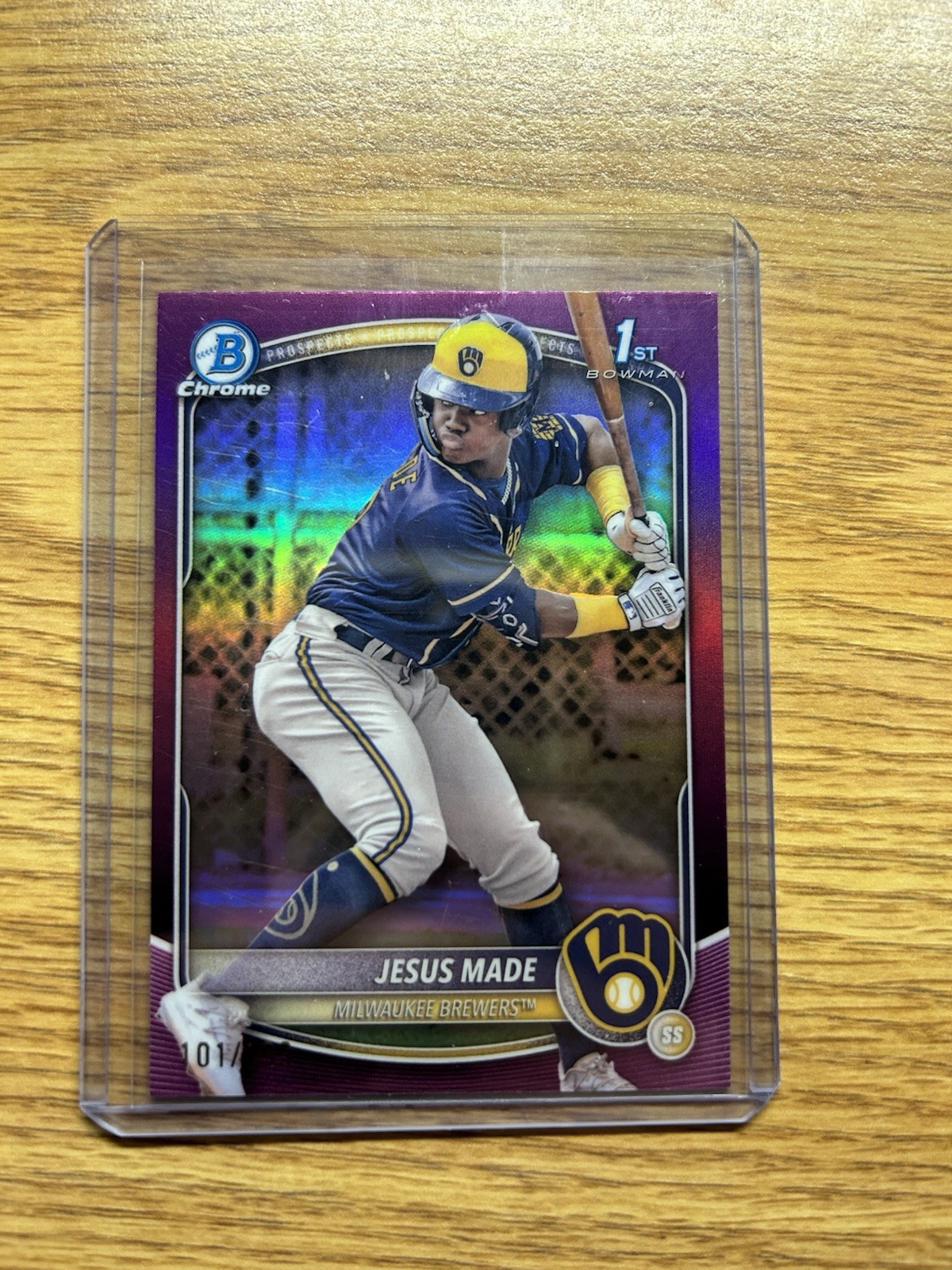 2025 Bowman Chrome Jesus Made Brewers Fuchsia Refractor /199 RC #BCP-50