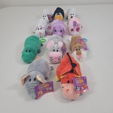 LOT OF 11 NEW Original Flip A Zoo Reversible 5" Plush Bag Clip Animals Easter