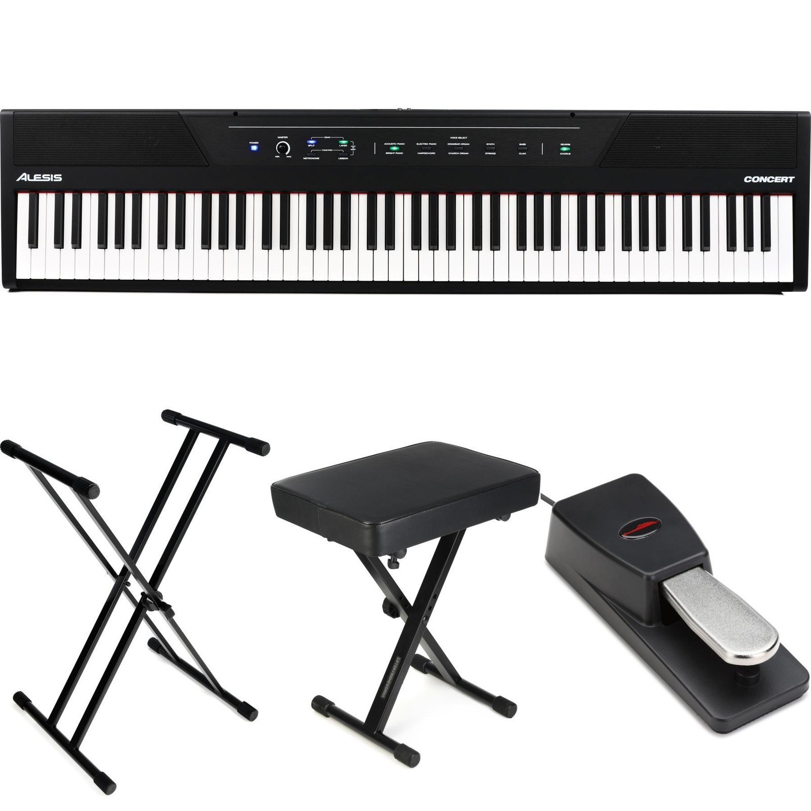 Alesis Concert 88-клавишный набор для цифрового фортепиано Essentials Bundle
