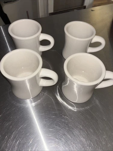 4 Heavy Diner Coffee Mug Restaurant Ware White ~ ITI Stamp On Bottom