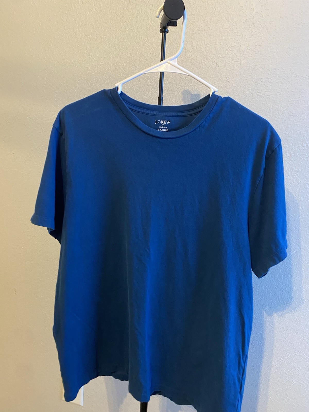 J.CREW Men's Blue Solid Crew Neck Short Sleeve T-Shirt Size L Regular