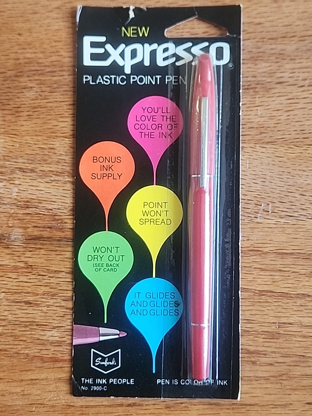 NIP Vintage Sanford's Expresso 2900C Plastic Point Pen RED Ink NOS New