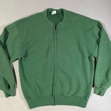 Vintage Russell Athletic Sweatshirt Mens Size XL Green Full Zip Bomber 90's YZY