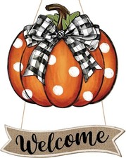 Fall Decoration Fall Wreaths for Front Door Wooden Pumpkin Welcome Door Sign,