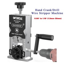New Manual Wire Stripping Machine Portable Stripper 1.5mm–30mm Hand Crank/Drill