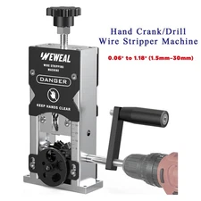 New Manual Wire Stripping Machine Portable Stripper 1.5mm–30mm Hand Crank/Drill