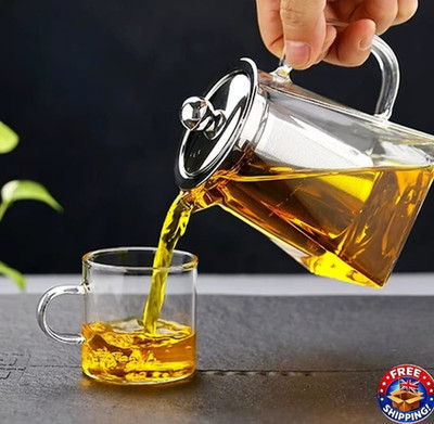 Glas Teekessel mit herausnehmbarem Teeei Borosilikat Teekanne Samowar Loseblatt