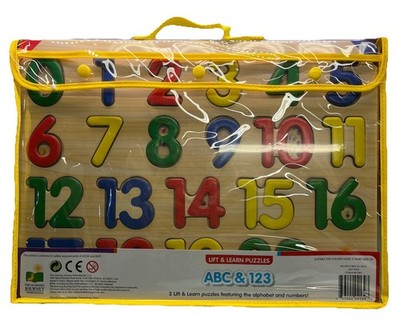 The Learning Journey Lift & Learn ABC & 123 Puzzles New In Carry