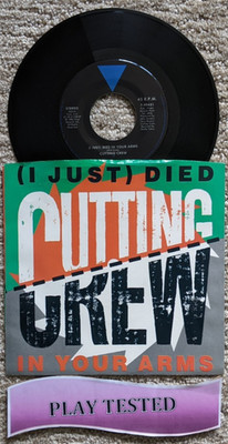 Cutting Crew - (I Just) Died In Your Arms 45 rpm w/ Pic Sleeve - 1986- BEAUTIFUL