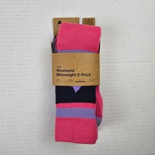 Burton Kids Weekend Midweight Socks 2 Pack Fuchsia Fusion M/L - 2/4 Youth