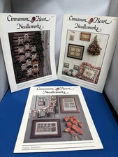 Cinnamon Heart Needleworks Cross Stitch Pattern Leaflet Set of 3 Vintage 1987,88