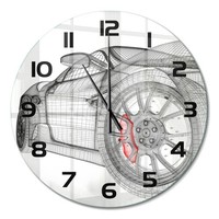 Runde Wanduhr Aus Glas Runde Glas-Wanduhr KüHlergrill Schwarze Zeiger Fi60 Cm