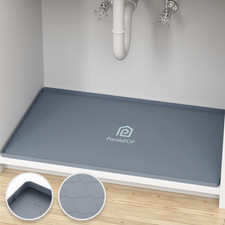 Under Sink Mat, 28" X 22" Silicone Kitchen Cabinet Tray Waterproof Flexible