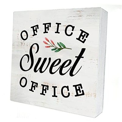 Office Sweet Office Wood Box Sign Decor Rustic Office Space Wooden Box Sign 