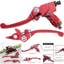 Red Folding Aluminum Clutch Brake Lever 22mm 7/8 Inch Handlebar 110cc 125cc