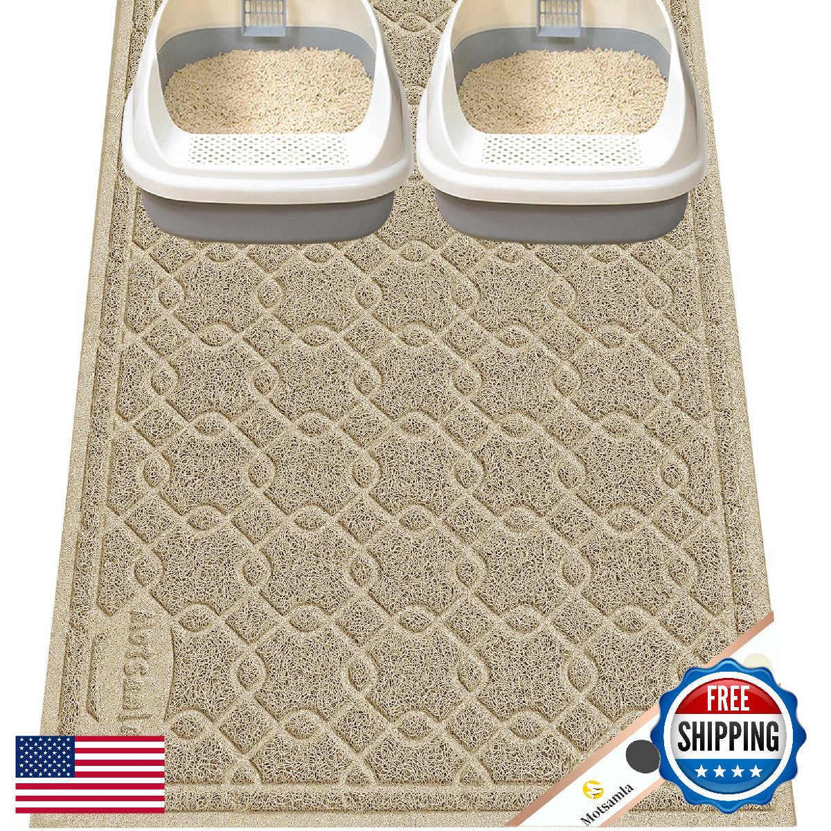 Mat, Waterproof Large Litter Trap Scatter Control