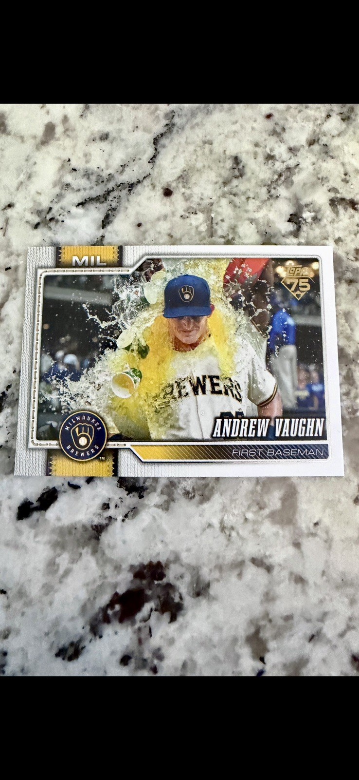 2026 Topps Series 1 Andrew Vaughn Golden Mirror Image Variation #303 Brew Crew