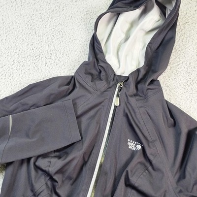 Mountain Hardwear Jacket Womens XS Gray Dry.Q Active Hooded Waterproof Shell