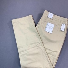 NEW Nautica Clipper Pant Chino Pants Mens 42x32 Beige Classic Fit Cotton Flaw 