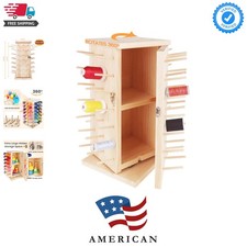 93 Spools DIY 360 Fully Rotating Wooden Thread Rack/Thread Holder Organizer ...
