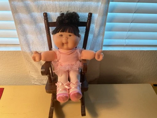 Cabbage Patch Kids Ballerina Doll Brown Curly Hair -Brown Eyes- Pink Tutu Outfit