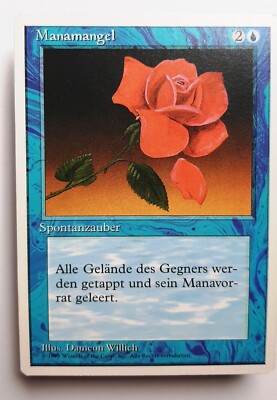  MANAMANGEL  DEUTSCH UNLIMITIERT 1995  NM  BLAU  MAGIC  MANA SHORT  MTG
