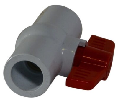NDS 1/2'' Slip X Slip 150 PSI Sch 40 White PVC T-Handle Ball Valve