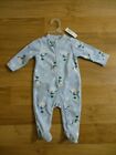 Old Navy Blue Snowman Polk Dot Footed Pajamas Sleeper 3-6 mo. Nwt