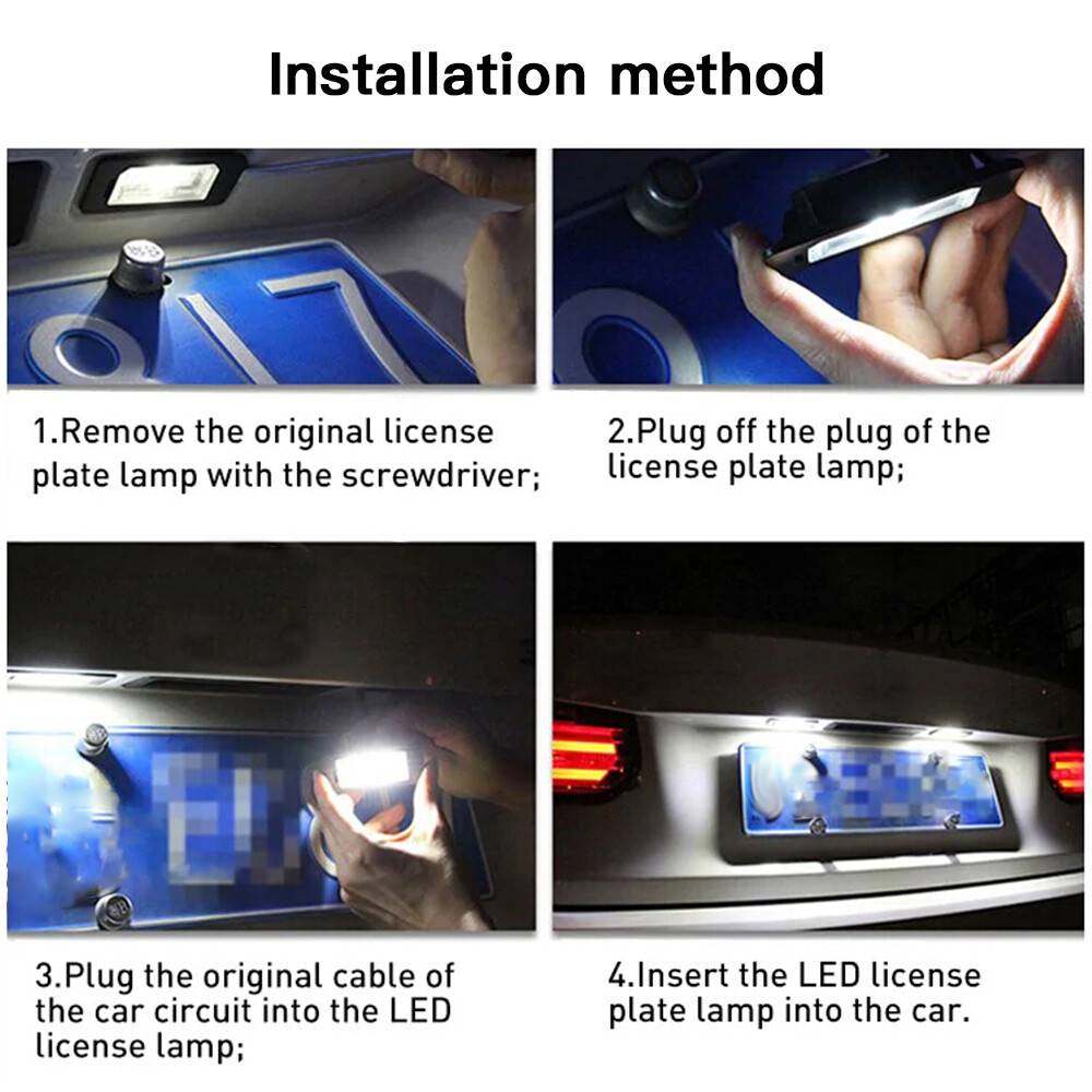 2Pcs Car License Plate Light for Mercedes-Benz W204/W212/W216/W221/W207 18 Led W