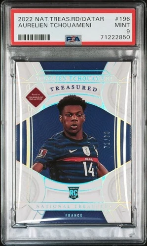 2022 Panini National Treasures World Cup Aurelien Tchouameni RC 71/99 PSA 9