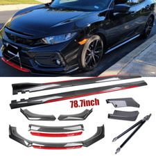 For Honda Civic Carbon Fiber Front Lip Chin Bumper Body Kit Side Skirt Rear