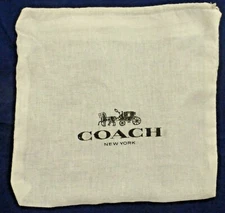 COACH Drawstring Cloth Linen Dust Cover Bag, 8" x 8", Lot of 1, 5, 10, 25, or 50