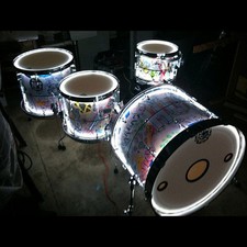 LED Drum Lights - works with ANY drum set clear or solid drums - Lights for drum
