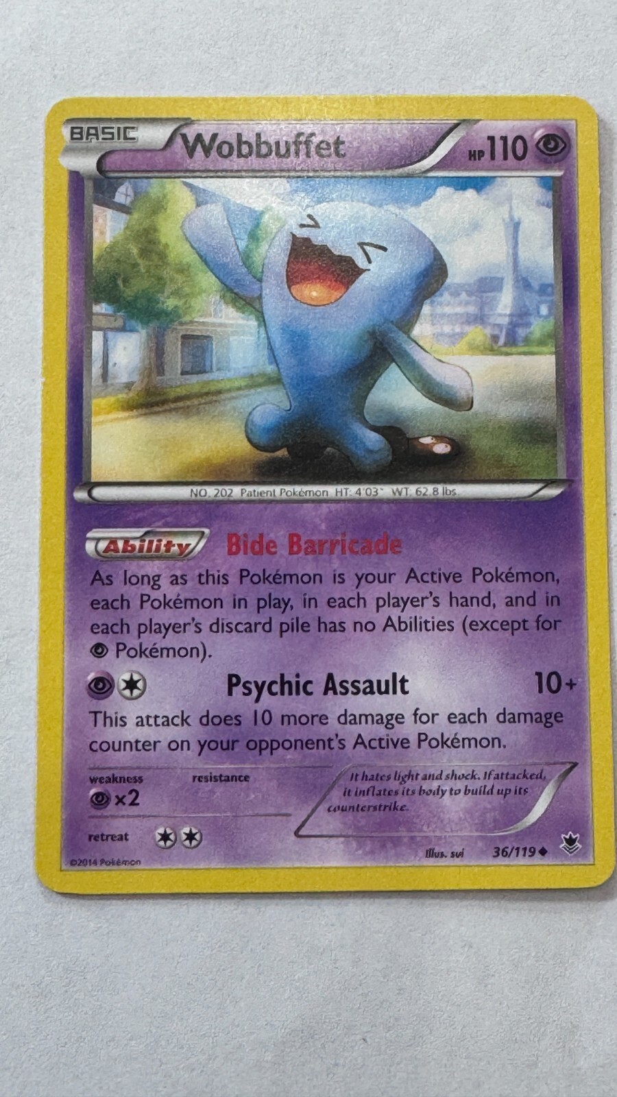 Wobbuffet 36/119 - Phantom Forces - Uncommon - Pokémon Card - 2014 - NM