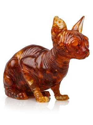 Baltic Amber Sphynx Cat Figurine Sculpture   60 gr  - Wholesale