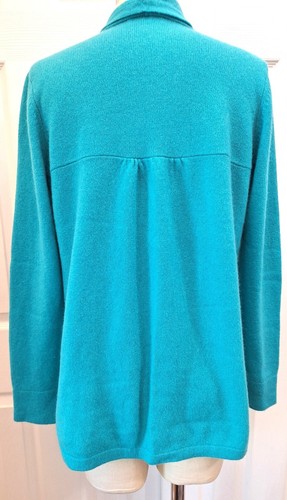 Lilly Pulitzer Open Front Cardigan Sweater Teal 100% Cashmere Size: S - Picture 5 of 9